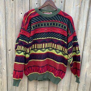 Vintage Touch Stone Coogi Style Knit Sweater Large